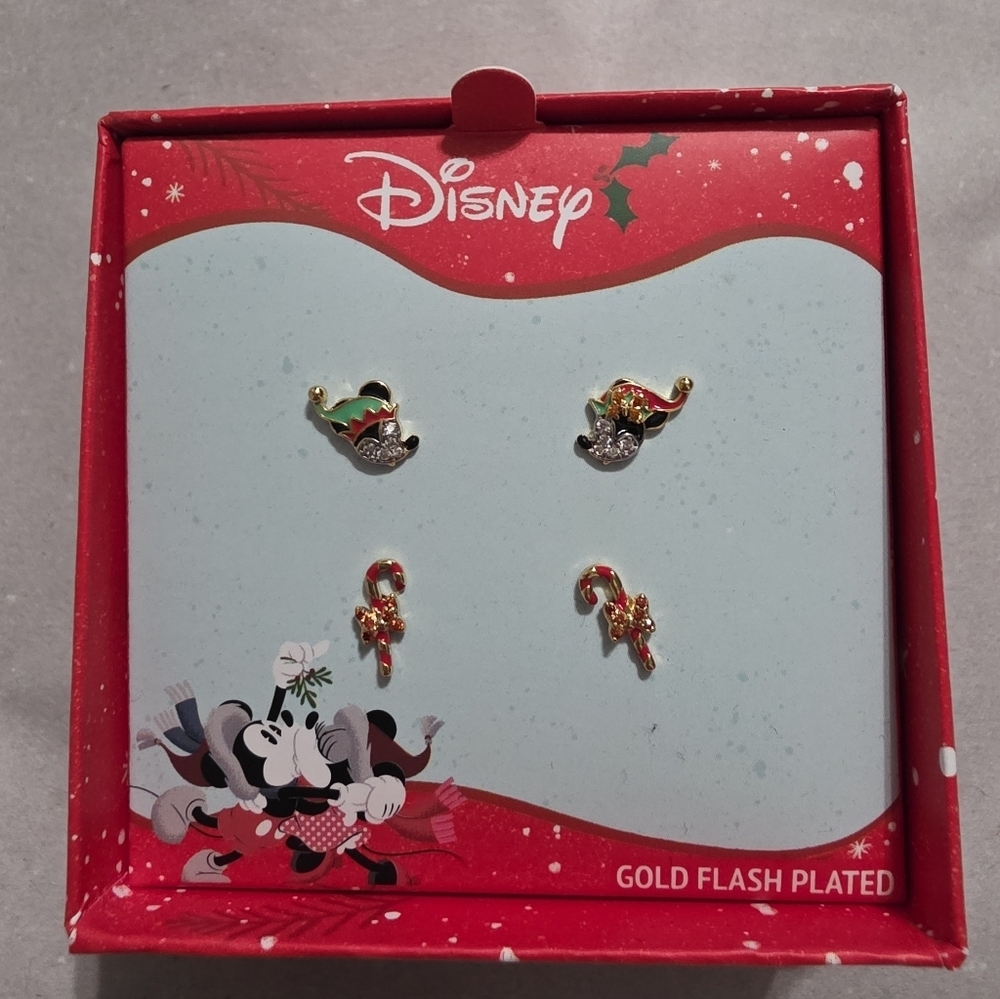 Disney Festive Gold and Red Earrings - Picture 2 of 5